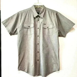 645 Zoo York Men's Short Sleeve Button Down Shirt, Large, T623-704